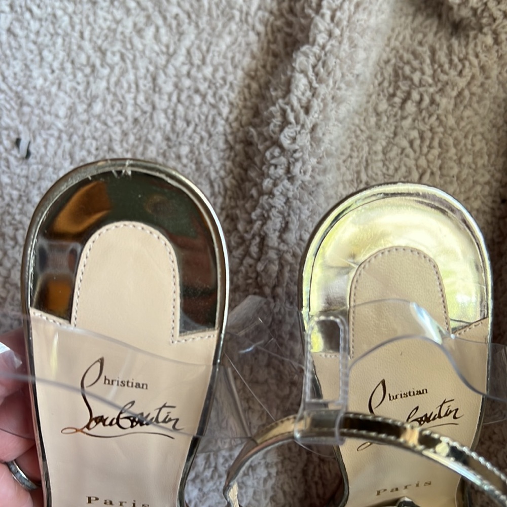 Christian Louboutin, studded clear pointy toe heels. Sz. 38.5 - Picture 10 of 12